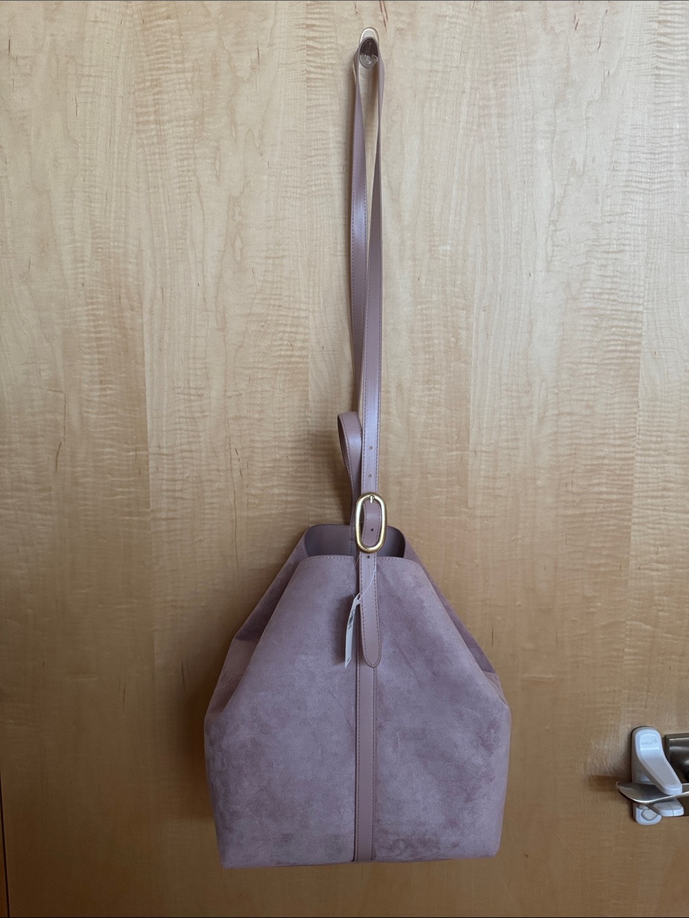 Old Navy Dusty Rose Suede Bucket Shoulder Bag